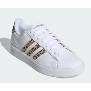 Adidas Women's $75 Grand Court 2.0 Shoes Leopard Print Sports Sneakers Size 4